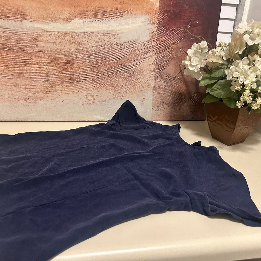 Navy Blue Silk Chaus Blouse, size 4